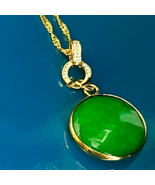 BAi Burmese Jade &amp; Gold 18k GF  Necklace - £66.21 GBP