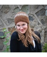 Hand Knit Wool Slouchy Beanie - Soft Warm Dark Brown Alpaca Wool Winter ... - $39.59