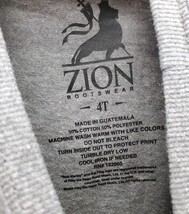 NOWT Zion Rootswear Bob Marley Boys 4T T-Shirt, Gray image 3