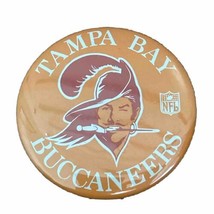 Vintage 70s Tampa Bay Buccaneers Button Pin NFL Button Logo 3.5&quot; Wide - $10.00