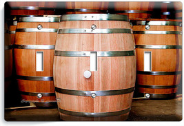 New Oak Wood Wine Barrels Italian Winery Cellar 3 Gang Light Switch Plates Decor - £13.37 GBP