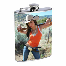 Texas Pin Up Girls D 5 Flask 8oz Stainless Steel Hip Drinking Whiskey - $14.80