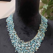 Womens Fashion Blue Sequin Tassel Adjustable Charm Necklace w/ Lobster C... - $32.00