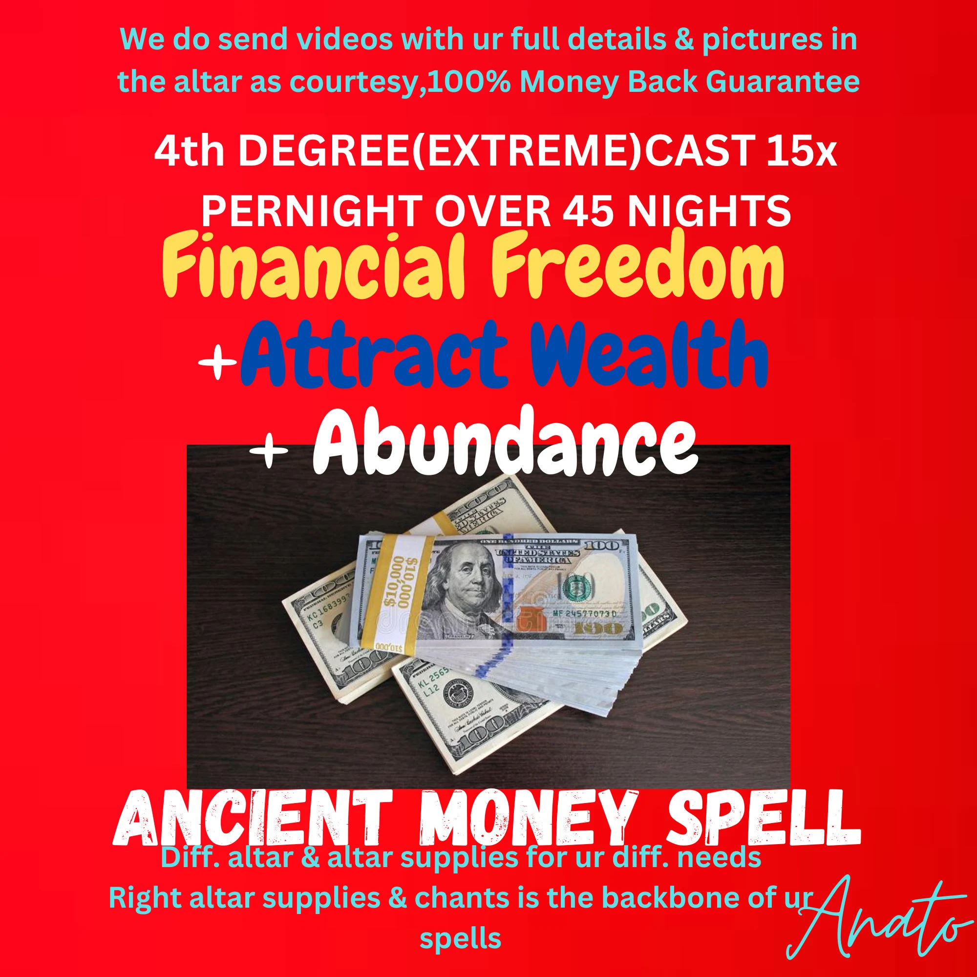 Abundance Spell, Attract Money, Money Spell, Financial Freedom, Fortune Spell - £493.61 GBP