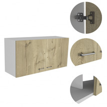 39&quot; White And Light Oak Standard Accent Cabinet With One Shelf - $3,264.11 MXN