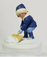 Avon Winter Snow Jessie Willcox Smith Holiday Boy 1986 Child Shoveling Snow - $5.94