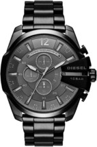 Orologio Autentico Diesel Mega Chief Cronografo Nero Da Uomo DZ4355 - £112.88 GBP