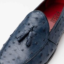 Aubiere Genuine Ostrich Quill Classic Loafers Navy image 4