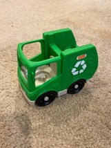 Fisher Price Little People 2019 Green Recycle Garbage Truck 5 Inches - £6.75 GBP