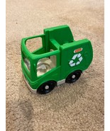 Fisher Price Little People 2019 Green Recycle Garbage Truck 5 Inches - £6.76 GBP
