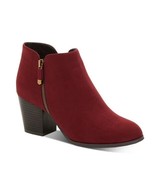 Style &amp; Co. Womens 10 M Wine Red Faux Suede Zip Up Ankle Booties NIB HL4 - $53.76 CAD