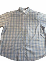 Roundtree &amp; Yorke Gold Label Shirt Men&#39;s 4XT Short Sleeve Button Down Pl... - $17.81