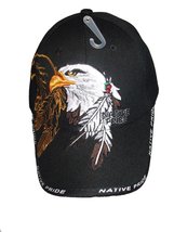 Native American Eagle Indian Native Pride Shadow Black Embroidered Baseball Ball - £7.86 GBP