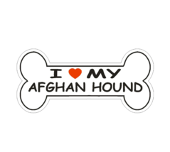 5&quot; love my afghan hound dog bone bumper sticker decal usa made - $26.99