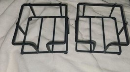 Set Pair of Black Metal Table Caddy Condiments Napkins 4.25x4.25 Inches - $274.88 MXN