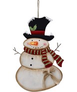 Snowman Sign Hanging Christmas Wall Decoration LED Battery Operated Blin... - $24.30