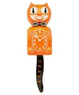 Orange Kit-Cat Klock Swarovski Bow Authorized Custom Edition Jeweled Clock - $154.95