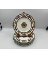 Set of 6 Wedgwood Bone China COLUMBIA Multicolor with Green Trim Salad P... - $246.94 CAD