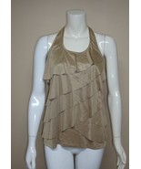 Cache Gold Ruffle Halter Top Women&#39;s Size M - €17,10 EUR