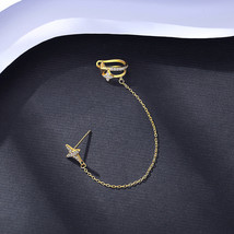 Ear Bone Clip Wind 925 Silver Earrings South Korea Fashion All-Match Design Sens - £12.94 GBP