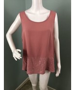 NWT Women&#39;s Juicy Couture Pink Sleeveless Embellished Blouse Top Sz XL - £13.29 GBP