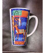 Rein Deer Tall 16 oz Stoneware Coffee Latte Jumbo Mug Cup Christmas Wint... - $203.08 MXN