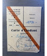 France Student Card Notice Booklet Document 1951-1952 - $12.90 CAD