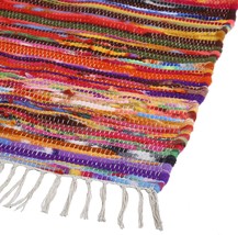 Braided Bohemian Carpet Multicolor With Tassel, Hand Woven Polar Chindi ... - £35.41 GBP
