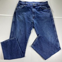 Wrangler Jeans Mens 36x32 Blue Denim Cowboy Western Pants Casual Comfort - £18.18 GBP