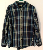 Bit &amp; Bridle button down shirt size L men plaid 100% cotton long sleeve - £9.14 GBP