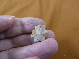 (CR593-5) 5/8&quot; Small Fairy Stone Christian Cross Staurolite Crystal Matrix - £10.51 GBP