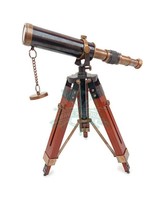 Brass Antique Telescope Maritime with Adjustable Wooden Vintage Tripod Stand new - £35.58 GBP