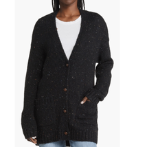Rails Runi Confetti Wool Blend Button Up Cardigan, Medium, Black Confett... - $92.57