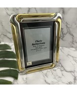 Vintage 90s Brass Metal Picture Frame 5x7 in New Scroll 2 Tone Metallic - $25.71 CAD