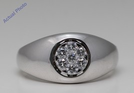 18k White Gold Round Seven Stone Diamond Signet Ring (0.52 Ct G SI1 Clarity) - £1,474.91 GBP