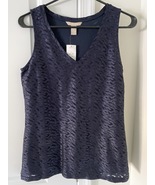 Banana Republic Sleeveless Top Lace V-Neck Lined Black Size Small NWT - £9.48 GBP