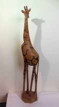 Hand Carved Wood Giraffe 17.5 Inches Tall Africa - £20.89 GBP