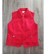 Christopher &amp; Banks Quilted Full Zip Vest Size XSmall Rust Red Fall Autumn - $9.85