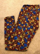 lularoe TC leggings Vintage Roses Floral Disney Blue Roses Red mustard HTF NEW - £17.08 GBP