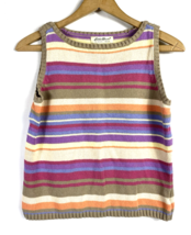 Eddie Bauer Sweater Tank Size Medium Rainbow Colorful Stripe Knit Coasta... - $49.83