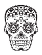 Sugar Skull Halloween Edible Icing Image for 6 inch Round Cake - $266.44 MXN
