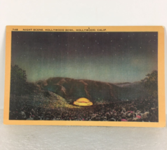 748 Night Scene Hollywood Bowl California Amphitheatre VTG Postcard Unposted 40s - £6.95 GBP
