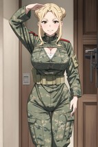 Lewd Anime Girl - Army Girl - 4 x 6 Inches Art Print Photograph - $6.99