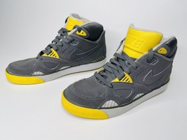 Mens Nike Shoes Auto Trainer Neutral Grey Yellow Sneakers Size 9 - $62.62