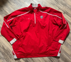 Vtg New Mexico Lobos Mens XXL Red Nike Fit Storm 1/4 Zip Pullover Lightw... - $38.55