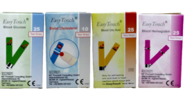 Easy Touch Test Strips Blood Health- Hemoglobin, Cholesterol, Glucose, U... - £63.05 GBP