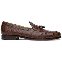 Aubiere Genuine Ostrich Quill Dress Tassel Loafers Brown image 2
