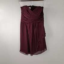 David&#39;s Bridal Burgundy Bridesmaid Prom Dress Strapless Lined women&#39;s Size 12 - £22.15 GBP