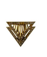 Vintage Art Deco Rhinestone Sweater Clip Triangle Dress Clip Gold Tone G... - $13.50
