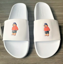 Polo Ralph Lauren Bear Slides Men&#39;s Size 13 White Beach Sandals  - $67.98